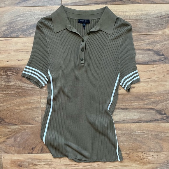 RAG & BONE PEYTON SHORT-SLEEVE POLO SHIRT, SIZE L - Picture 2 of 6